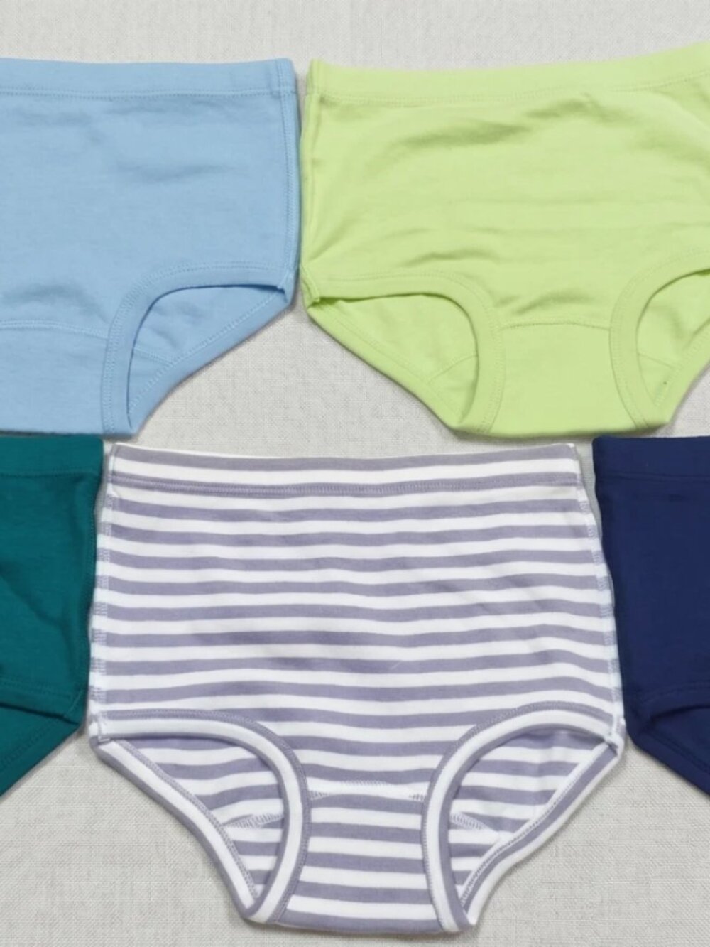 Kid's Comfort Girls Pure Cotton Briefs 5-Pack Size S - Solids & Striped